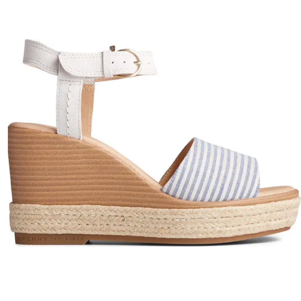 NWT Sperry Top-Sider Fairwater Striped Wedge Sandal Size 8.5